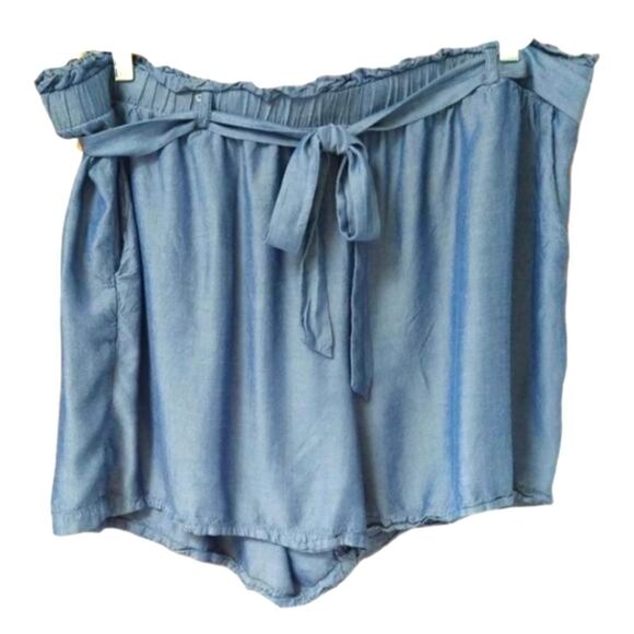 Torrid Plus Size Blue Silky Comfortable  Shorts. - Picture 4 of 7